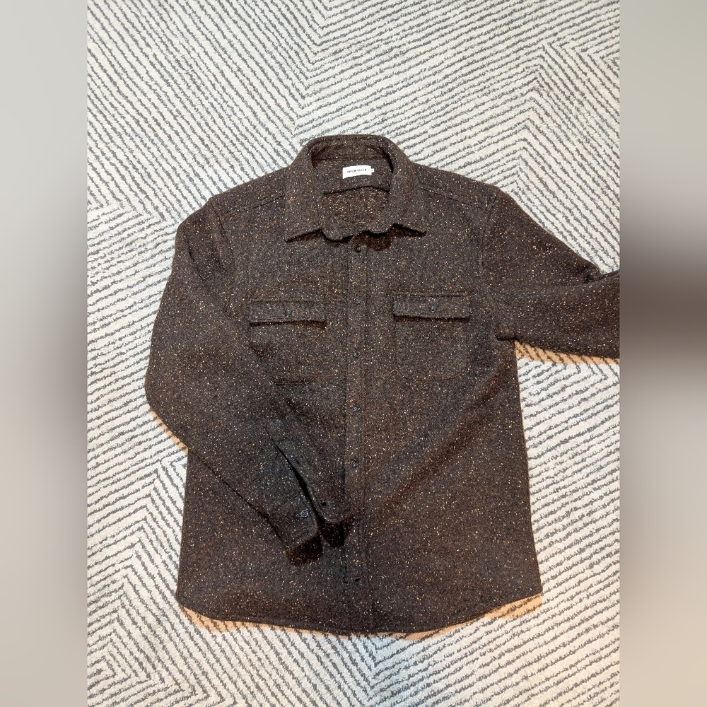 Taylor Stitch Men's Thick Speckled Wool Shacket Jacket - Dark Brown